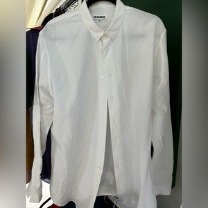 Jil Sander men’s white button up dress shirt